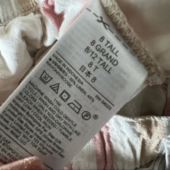 GAP Pastel Striped Linen Paperbag Waist Shorts 8 Tall - Picture 10 of 10